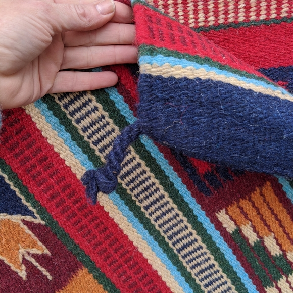 SOLDVintage Woven Wool Southwestern/Aztec Area Rug - Picture 5 of 11